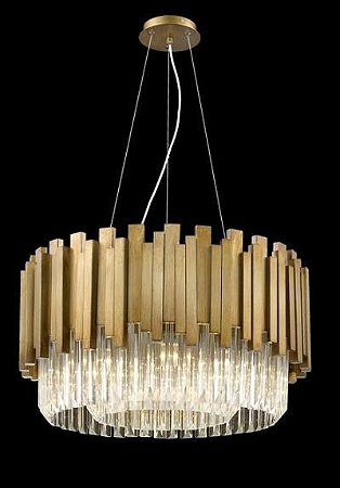 LUSTRE EM CRISTAL MARROM DOURADO
