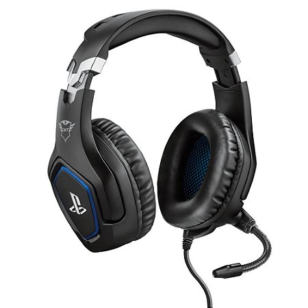Fone Headset Gamer Trust GXT 488 Forze para PS4, Licença Oficial PlayStation, Drivers 50mm, P3, Preto