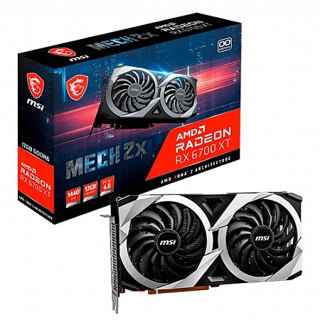 Placa de Vídeo Radeon RX 6700 XT MECH 2X 12G OC, GDDR6, MSI, AMD RDNA 2