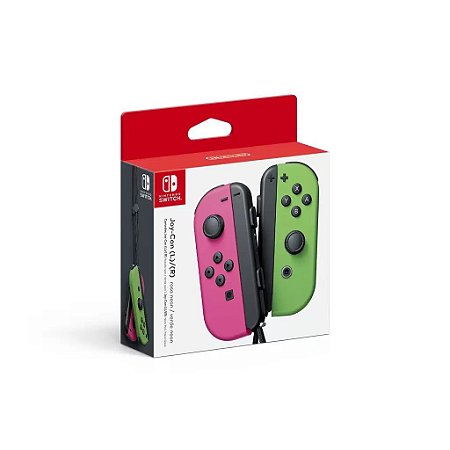 Controle Joy-con Rosa Neon e Verde Neon - Para Nintendo Switch - ORIGINAL