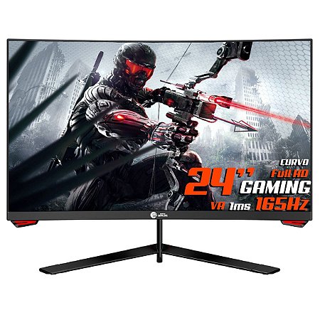 Monitor Gamer 24 Pol, Curvo, Ninja Sharingan, Full HD, 1ms, 165Hz, HDMI/DP, MGN-003-24S