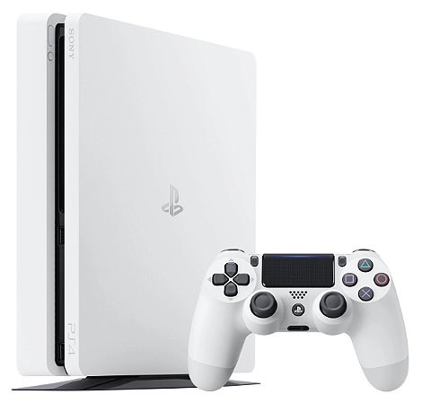 Playstation 4, PS4 Slim 1TB Branco, Usado, 1 Controle, Sem Jogo