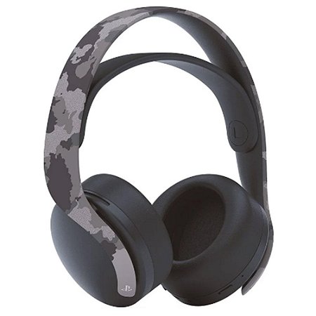 Headset sem fio Pulse 3D Gray Camouflage, Bluetooth para PS5 e PC - Original Sony