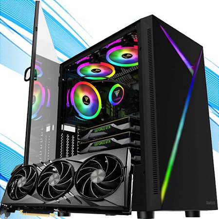 PC Gamer Y6, Ryzen 7 5700g, GeForce RTX 4070 Super, 32GB DDR4, 1TB SSD NVMe, Gabinete Lateral em Acrílico