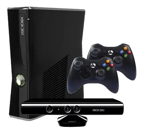 Console Xbox 360 Slim, 250GB, Kinect, 2 Controles, Microsoft - USADO (Em Perfeito Funcionamento)