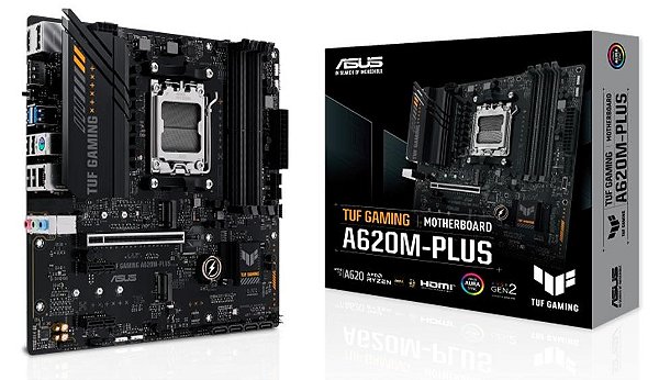 Placa Mãe ASUS A620M-PLUS TUF GAMING, AMD AM5, MATX, DDR5