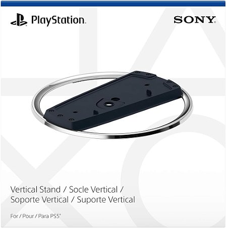 Base Suporte Vertical para PS5 slim ORIGINAL SONY, Com Parafuso, Cor Prata e Preto (Novo, Lacrado)