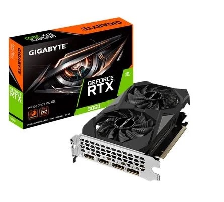 Placa de vídeo GeForce RTX 3050, Windforce OC, 6GB, GDDR6, NVIDIA, DLSS, Ray Tracing, GIGABYTE