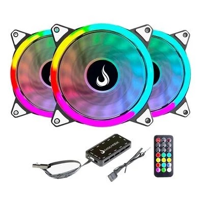 Kit Fan Com 3 Unidades Rise Mode Energy, 120mm, ARGB, Black, FN-02-RGB 5V