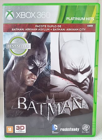 Batman Arkham Asylum + Arkham City Bundle - Xbox 360 (Mídia Física) - USADO