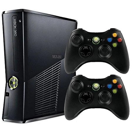 Console Xbox 360 Slim, 4GB, 2 Controles, Microsoft, Usado (Em Perfeito Funcionamento)