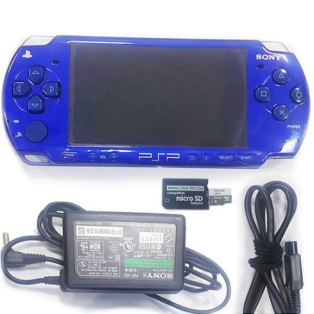 PSP PlayStation Portátil, Azul, PSP 2000, Original Sony, Seminovo