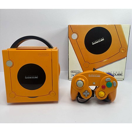 Gamecube Laranja, com 1 controle original, Nintendo (Usado)