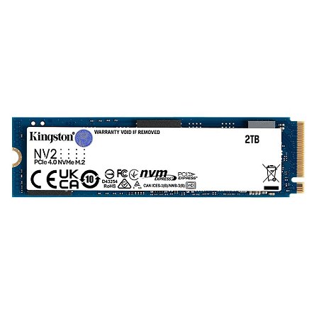 SSD Kingston NV3, 2TB, M.2 2280, PCIe 4.0 x4, NVMe, Leitura: 6000 MB/s, Gravação: 5000 MB/s
