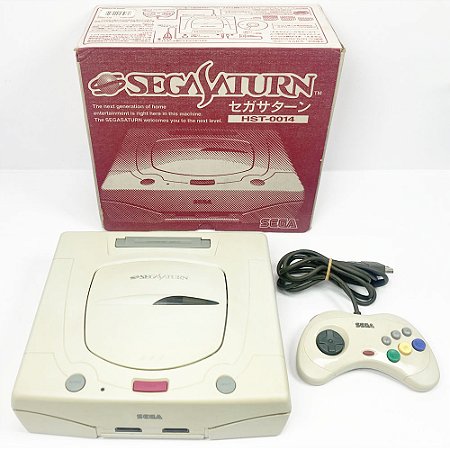 Sega Saturno, Branco, Com 1 Controle Original, Saturn, Na Caixa Original  (Usado)