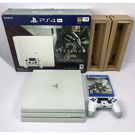 Playstation 4 PRO, Edição Destiny 2, Com Jogo, Branco, PS4 PRO, 1TB, 1 Controle (Seminovo)