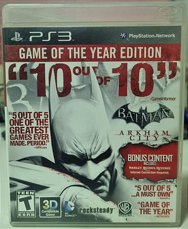 Batman Arkham City Game Of The Year - PS3 (Mídia Física) - USADO