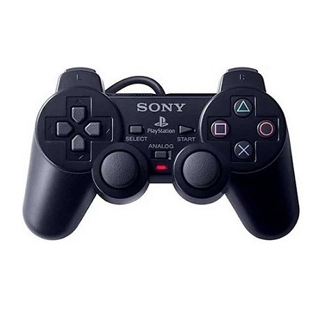 Controle Playstation 2, Preto, PS2, Original Sony (Usado)