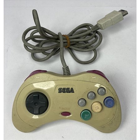 Controle Sega Saturno, Branco, Original Sega (Usado)