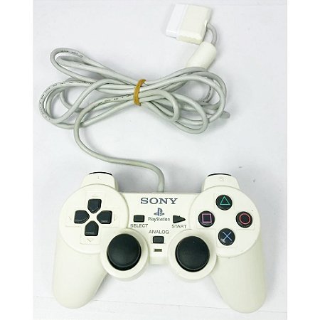 Controle Playstation 2, Branco, PS2, Original Sony (Usado)