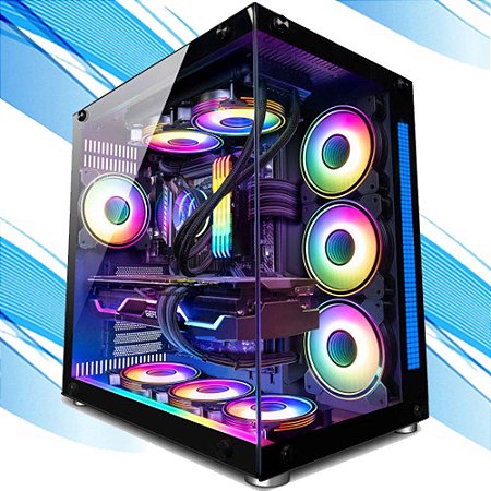 PC Gamer Z5, Ryzen 9, 9900x, GeForce RTX 5060, DDR5 64GB, 2TB SSD NVMe, Gabinete Lateral de Vidro