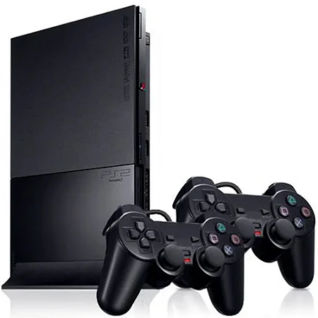 Playstation 2 Slim, Memory Card OPL, Com HD cheio de Jogos, 2 Controles Feir, Usado