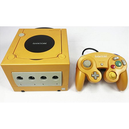 Gamecube Laranja, 1 Controle Original, SD com 80 Jogos (Usado)