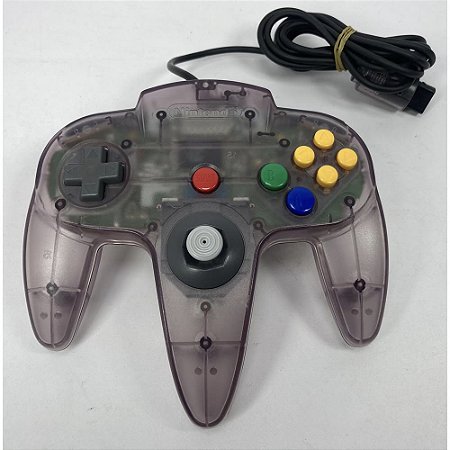 Controle Nintendo 64, Transparente, Atomic Purple, Analógico 100%, Original Nintendo (Usado)