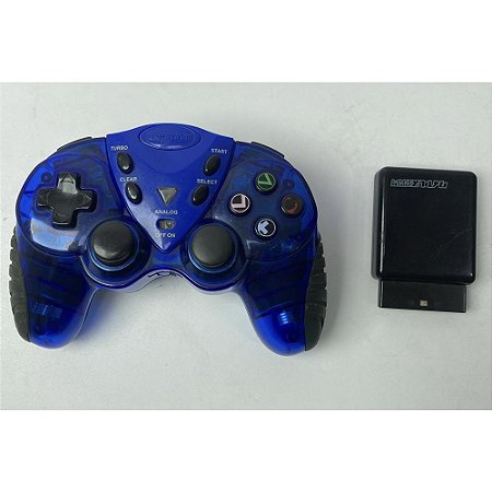 Controle para Playstation 2, Sem Fio, Azul, PS2 (Usado)