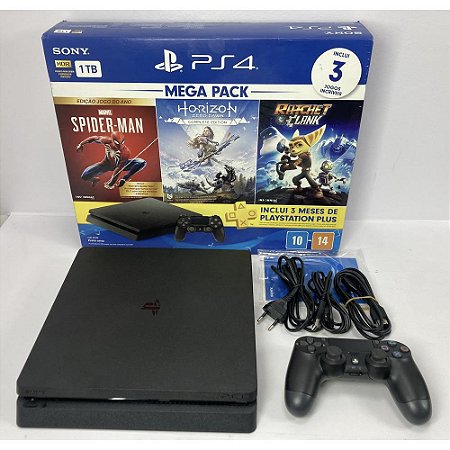 Playstation 4 Slim, 1TB, Na Caixa Seriado, 1 Controle, Sem Jogo, PS4 Slim (Seminovo)