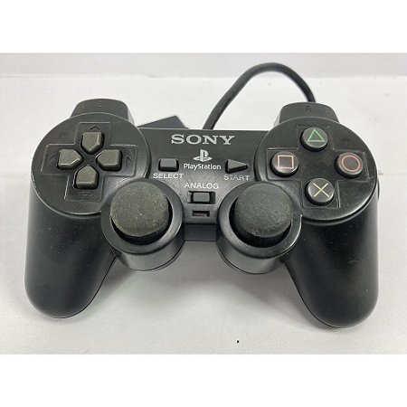 Controle Playstation 2, Midnight Black, Transparente, PS2, Original Sony (Usado)