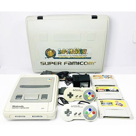 Super Famicom, Com Maleta Original, 2 Controles Originais, 3 Jogos Originais, Nintendo (Usado)