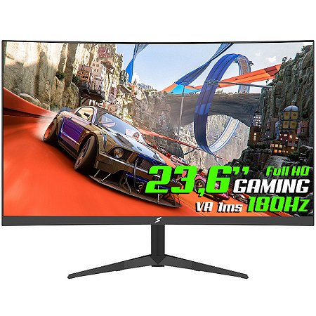 Monitor Gamer, 23.6 Pol, Curvo, SuperFrame Precision Ultra V3, Full HD, VA, 1ms, 180Hz, RGB, FreeSync/G-Sync, HDMI/DP