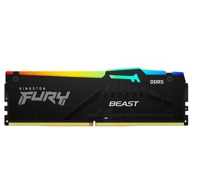 Memória DDR5 16GB, 6000MHz, FURY Beast, Kingston, Black, RGB