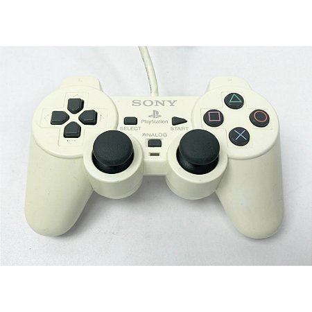 Controle Playstation 2, Branco, PS2, Original Sony (Usado)