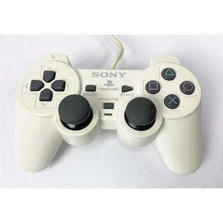 Controle Playstation 2, Branco, PS2, Original Sony (Usado)