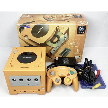Gamecube Laranja, Na Caixa, Com Game Boy Player, Disco de Boot, Original, Nintendo (Usado)