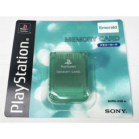Memory Card Playstation, Na Caixa, Verde Transparente, Sony, Original (Usado)