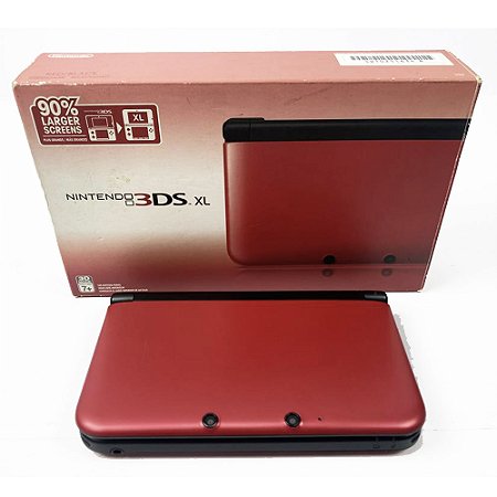 Nintendo 3DS XL, Na Caixa Seriado, Vermelho,  Original Nintendo (Usado)