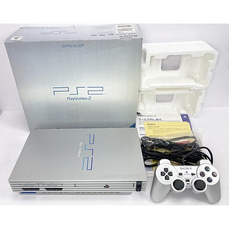 PlayStation 2, Prata, Na Caixa Seriado, 1 Controle, Silver,  Modelo SCPH-50000 TSS, PS2, (Usado)