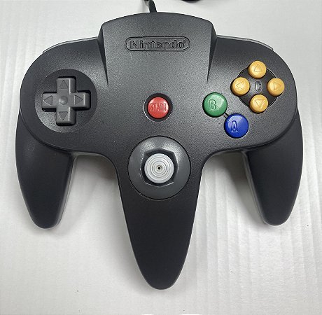 Controle Nintendo 64 Preto e branco, Original Nintendo (Usado)