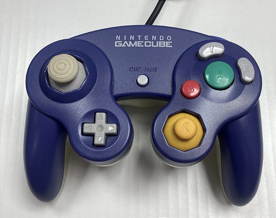 Controle Gamecube Violeteta traseira transparente, Original, Nintendo (Usado)