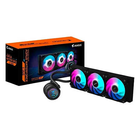 Water Cooler Gigabyte Aorus 360, RGB, 360mm, AMD/Intel, Preto - GP-AORUS WATERFORCE II 360