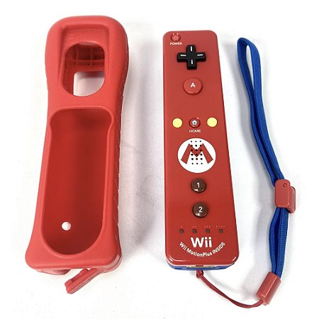 Controle Wii Remote Plus, Mario Edition, para Wii e Wii U, Original Nintendo (Usado)