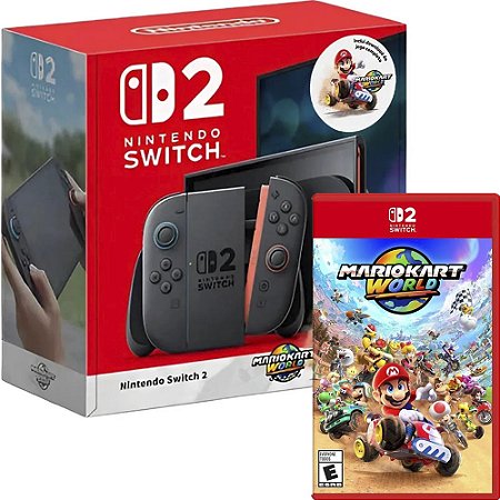 Nintendo Switch 2, Com Mario Kart World em MÍDIA FÍSICA, (MI), 256gb (Novo, Lacrado)