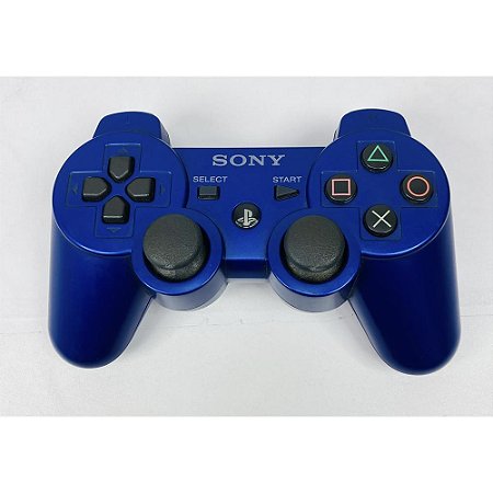 Controle Playstation 3 Azul Metalico, DualShock 3, Original Sony (Usado)