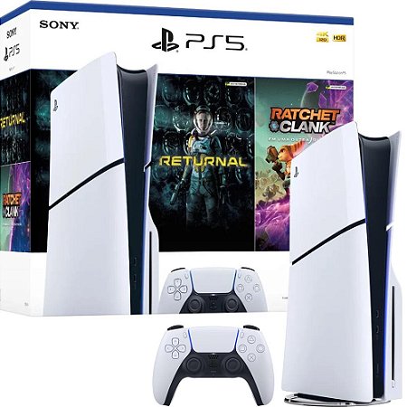 Playstation 5 Slim, Com Leitor, Bundle Returnal + Ratchet, Modelo CFI-2014 Nacional, Seminovo