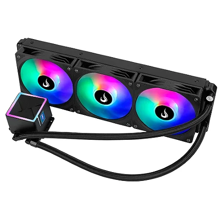 Water Cooler Gamer Rise Mode Black, ARGB Rainbow, 360mm, AMD e Intel, Preto