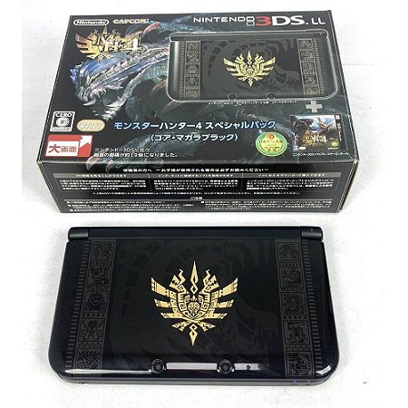 Nintendo 3DS XL (LL), Edição Monster Hunter 4 com Jogo, Na Caixa Seriado, Original Nintendo (Usado)