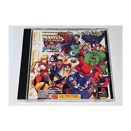 Marvel Super Heroes Vs. Street Fighter , Original PS1 japonês (Usado)